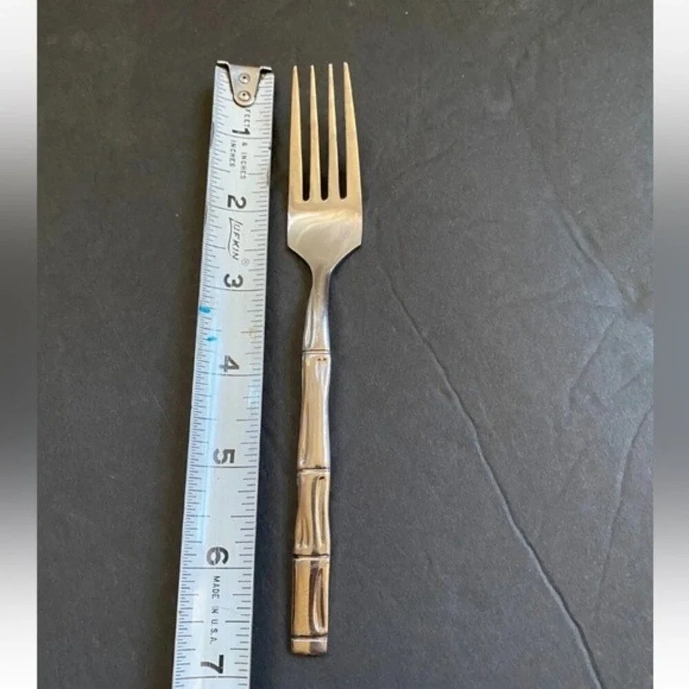 Reed & Barton Rebacraft Royal Bamboo Stainless Flatware Knife ,Fork 8 piece
